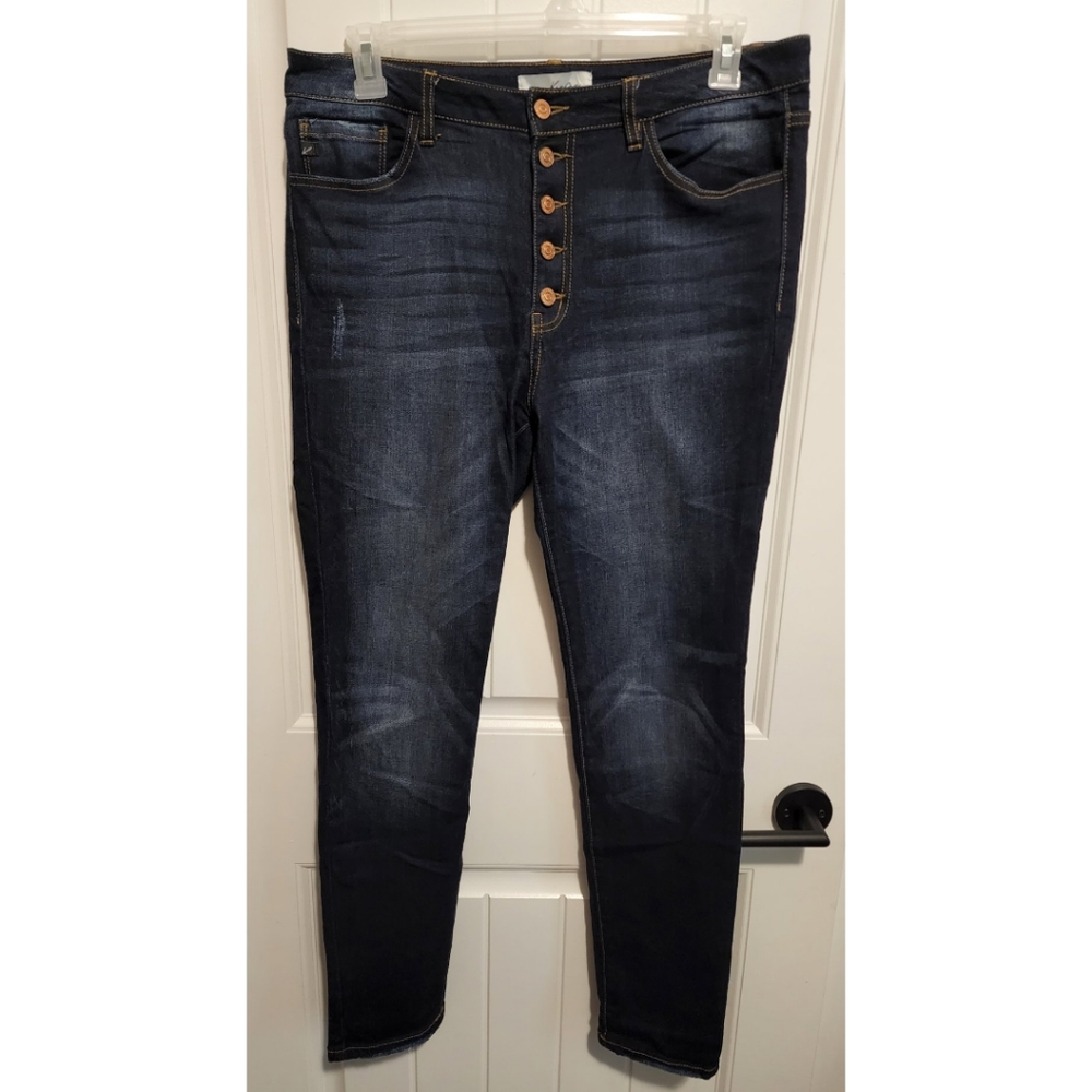 Kancan Victoria skinny jeans button fly high rise curvy 13 30 runs big